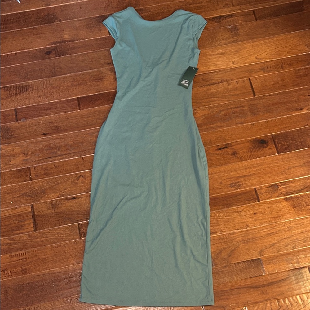 Wild Fable Women's Sage Green Cap Sleeve Bodycon Dress
